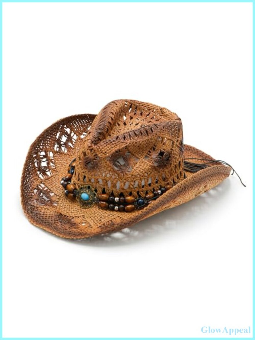 Western Straw Cowboy Cowgirl Hat with Bands - Wide Brim Adult M/L